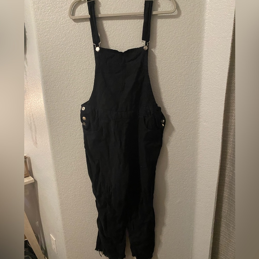 Love Tree black overalls, size large